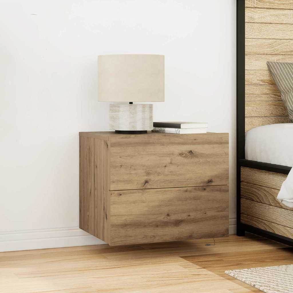 Wall-mounted Bedside Cabinet 2 pcs Artisan oak 50 x 39 x 41 cm